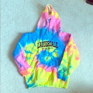 Lauderdale by the Sea rainbow tie-dye hoodie